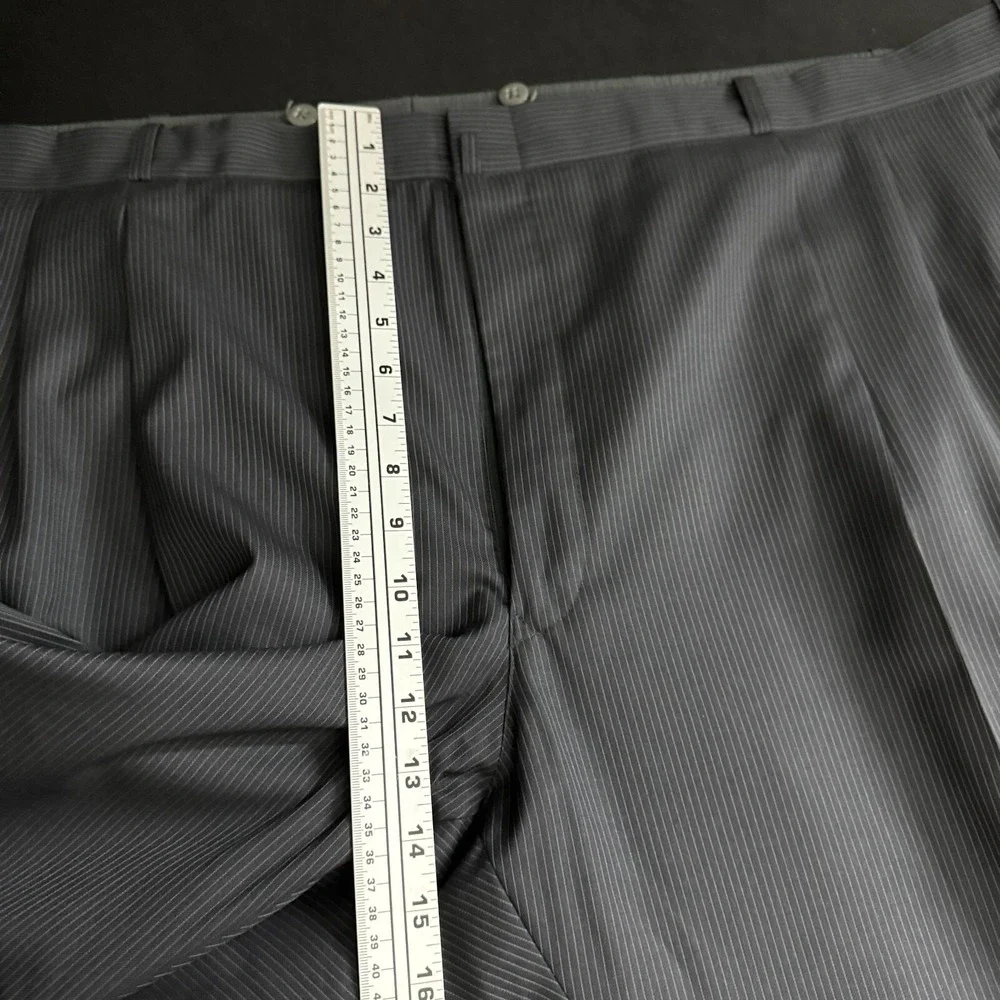 Jiwani Suit‎ Mens 60R 52x25 Charcoal Gray Pinstripe Drago Super 150s Wool Custom